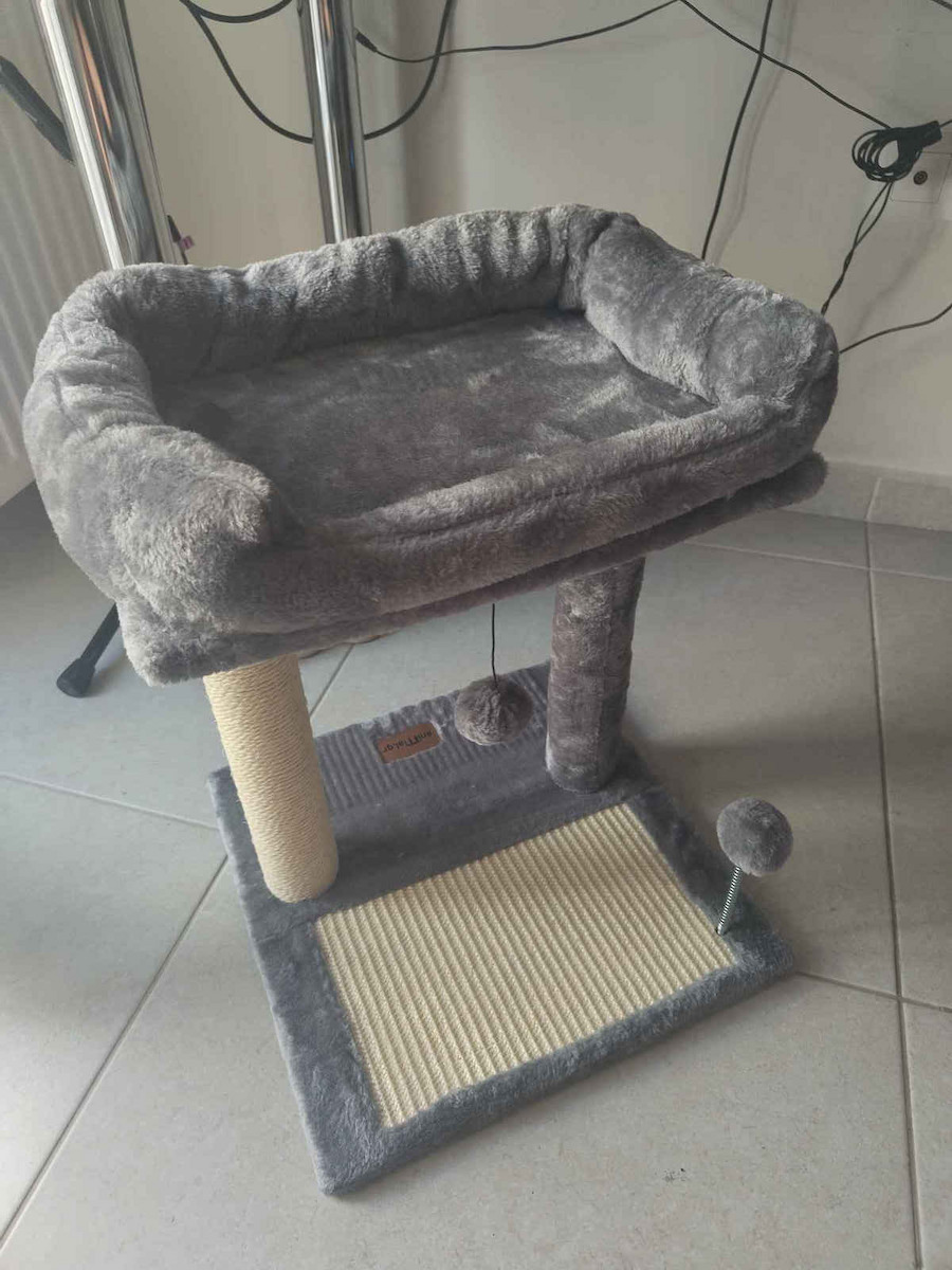 Animal Scratching Post Cat Trees Gray 2 levels 40x40x48cm