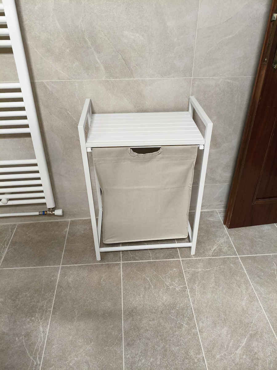 Vasagle Метална Кошница За Пране 65л 50x33x72см Бяла
