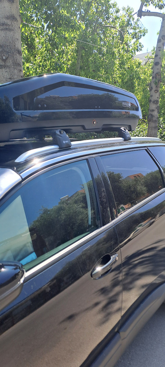Turtle Roof Bars Black Compatible Peugeot 5008 T87 Closed Rails
