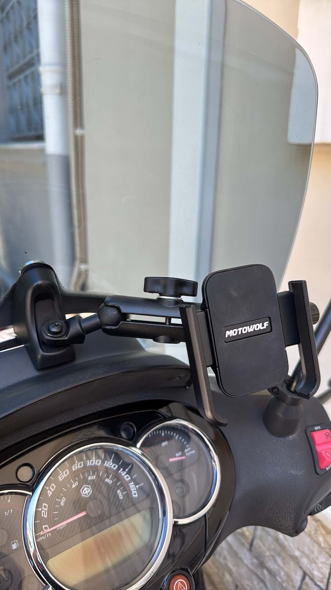 Motowolf Kln003433 Motorcycle Phone Mount with Adjustable Arm 4.5-6.9" for Mirror