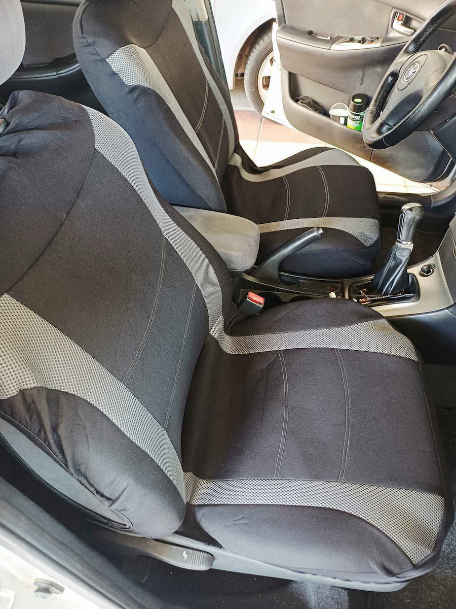 Auto Gs Vordersitzbezüge 4Stück Polyester Super Sport All in One Schwarz / Gray