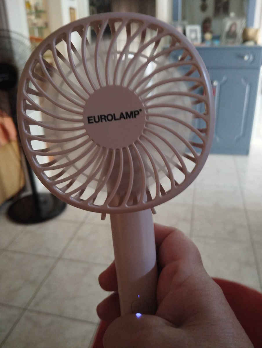 Eurolamp Handheld USB Rechargeable Fan 1200mAh 5W Pink 300-20523