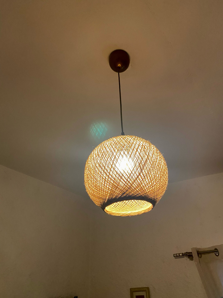 Pakketo PWL-1113 Pendant Light Black Boho with Rope for Socket E27 26x26x26cm