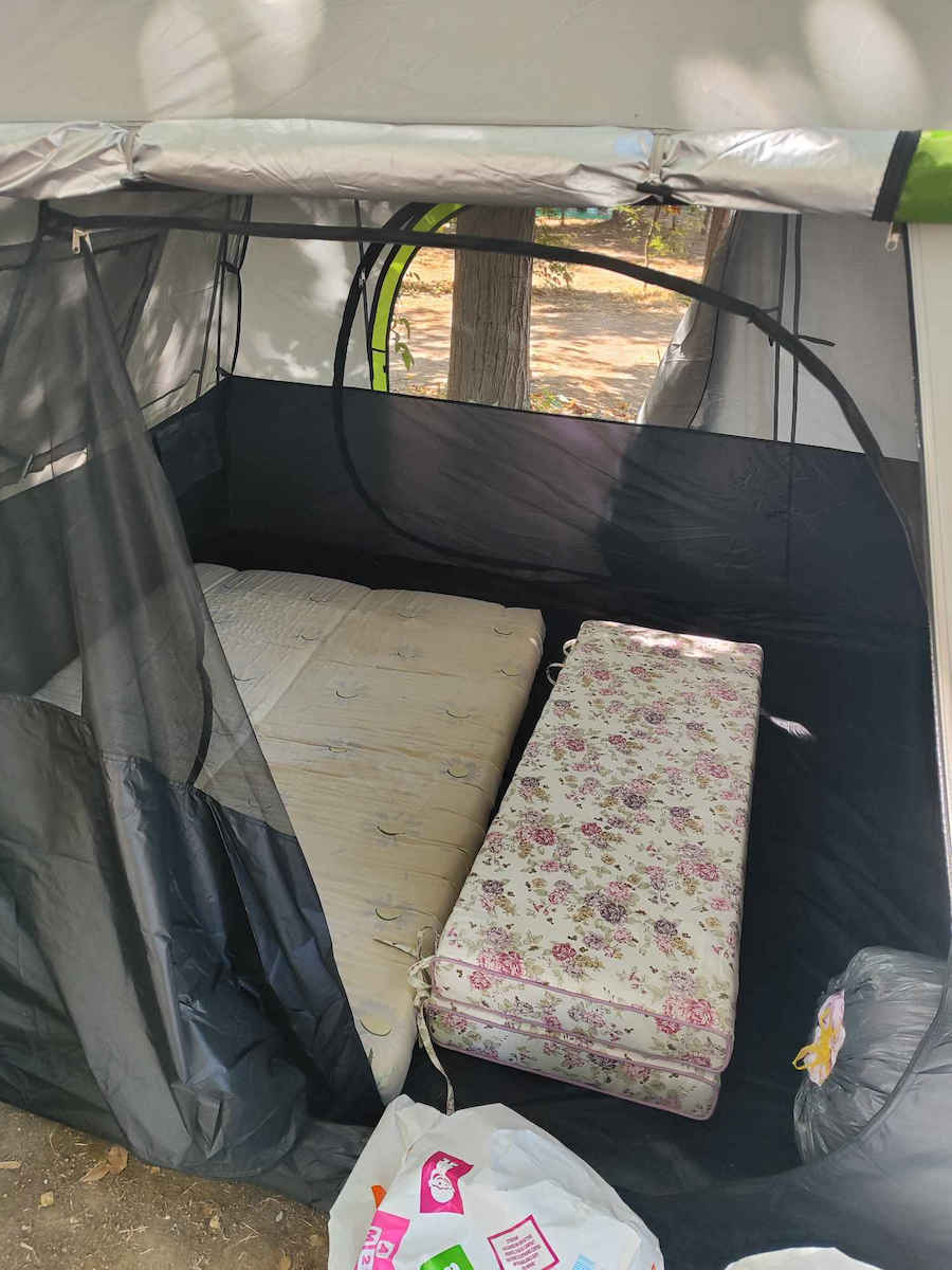 Bigfour Cubic 4 Палатка за къмпинг Бяла с Двоен Плат 3 Сезона за 4 Души 260x220x190см