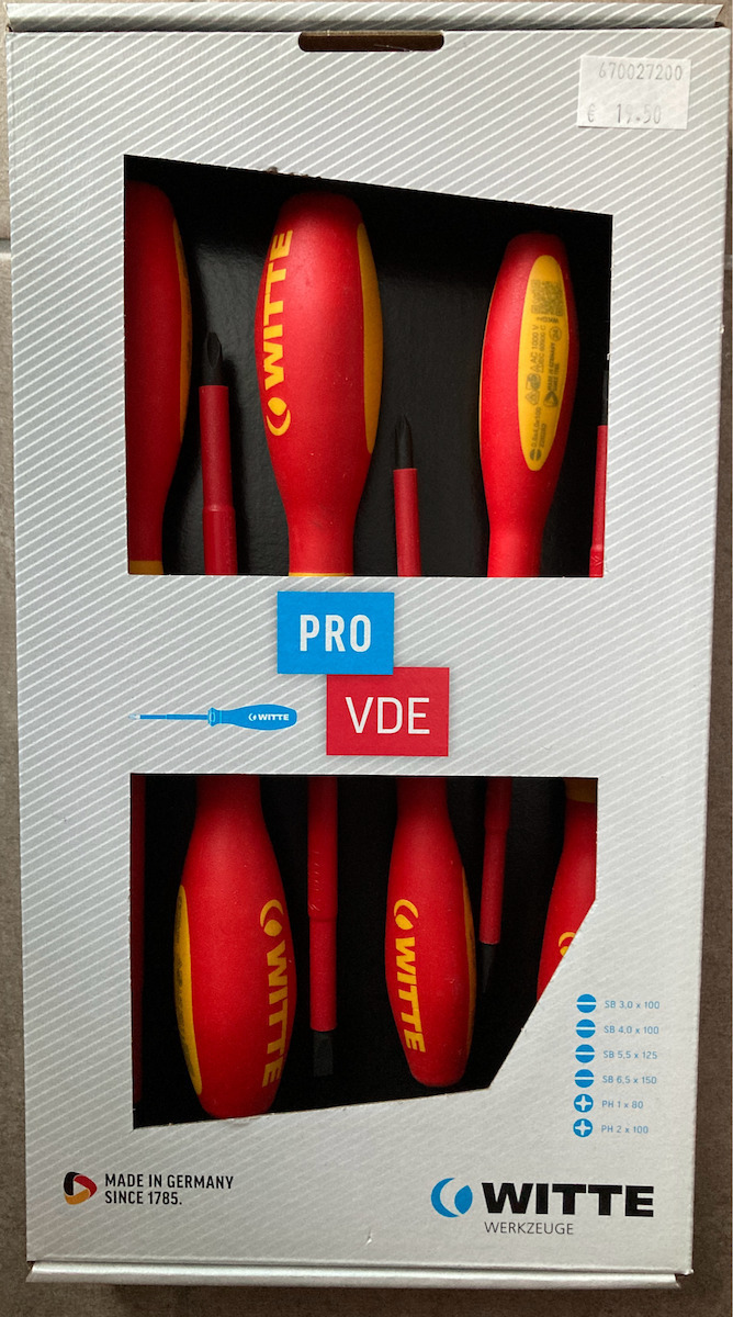 Witte Set 6 Șurubelnițe Electricianului VDE 1000V