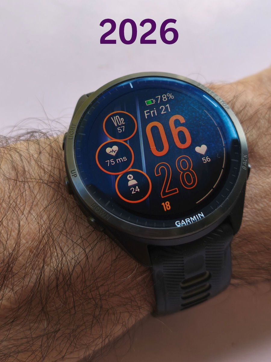 Garmin Forerunner 965 Titan 47mm Wasserdicht Smartwatch mit Pulsmesser (Whitestone/Powder Grey)