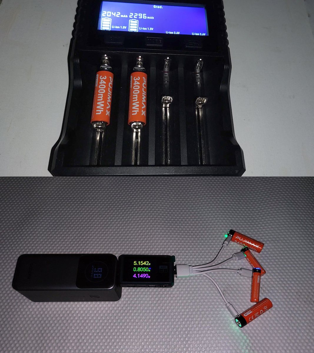 Pujimax Презареждащи се Батерии AA 1100mAh 1.5V 2 Броя