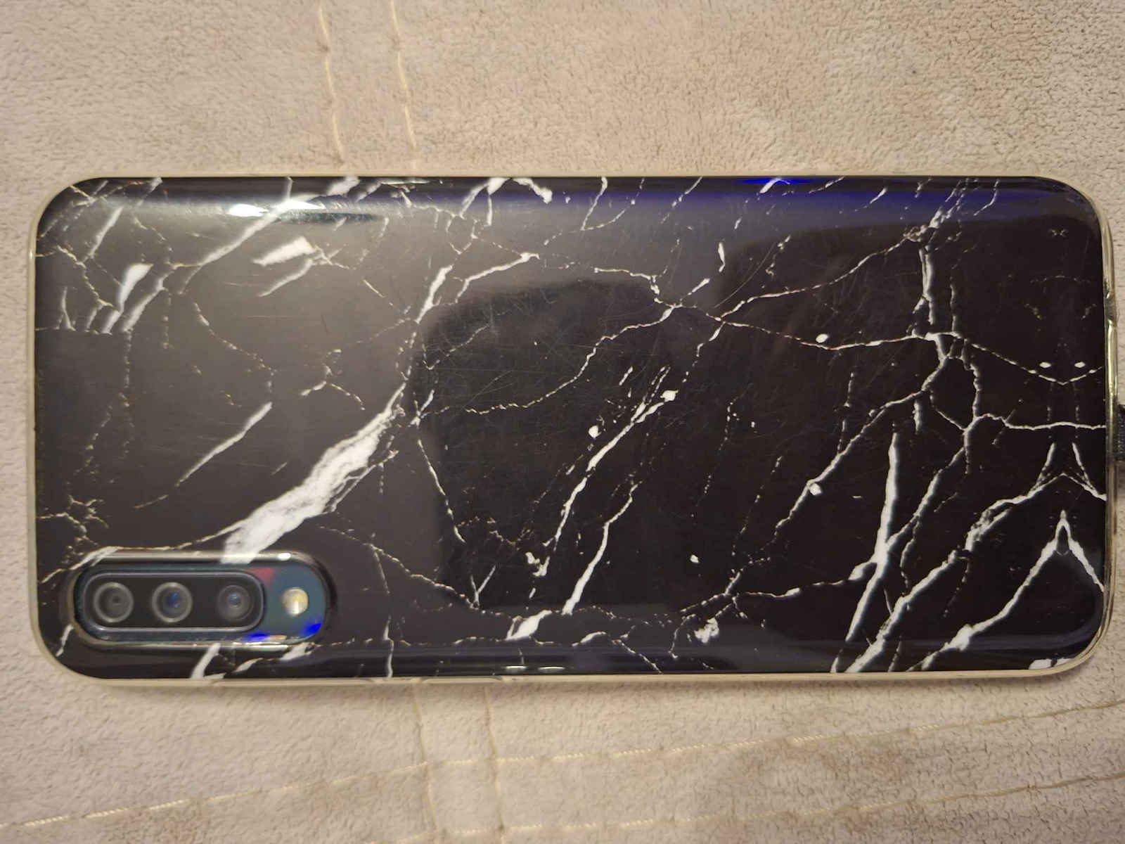 Wozinsky Marble Umschlag Rückseite Silikon Weiß (Galaxy A70)