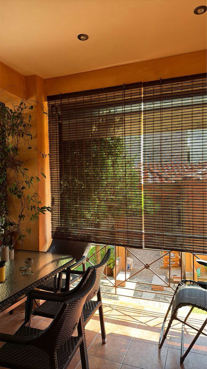 Grasher Bamboo Shading Blind In Brown Colour W120xH180cm
