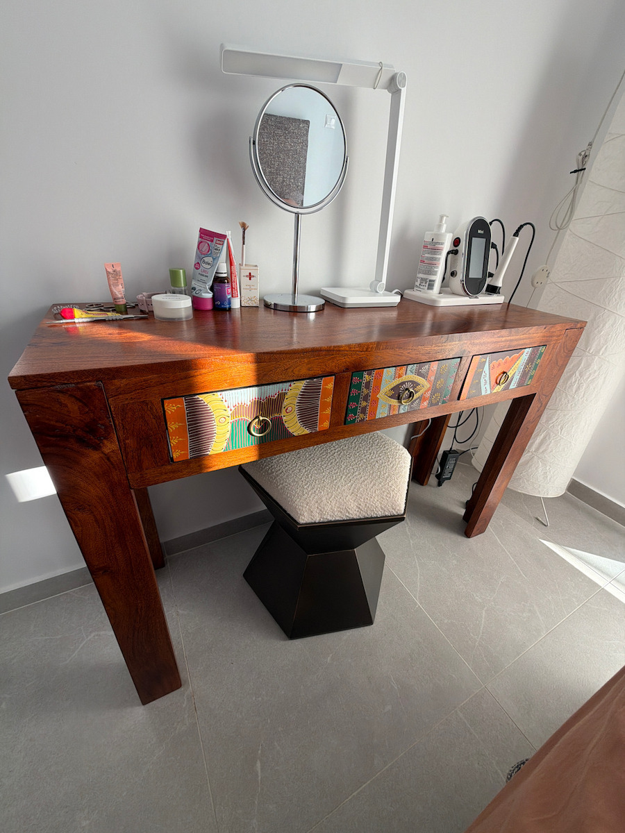 Solid Wood Console Table Coffee L110xW35xH75cm
