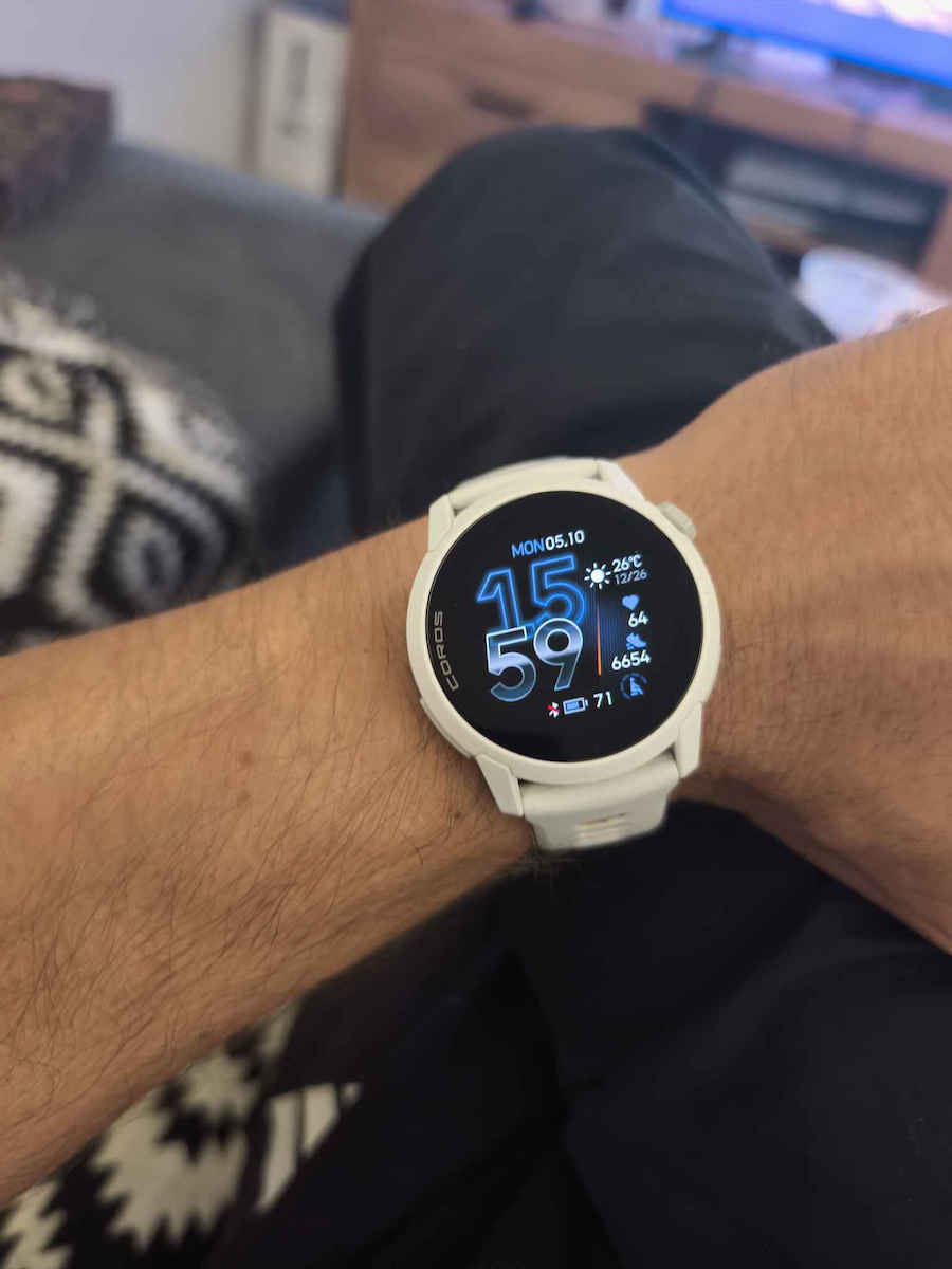 Coros Pace 4 43mm Αδιάβροχο Smartwatch με Παλμογράφο (White Nylon Band)
