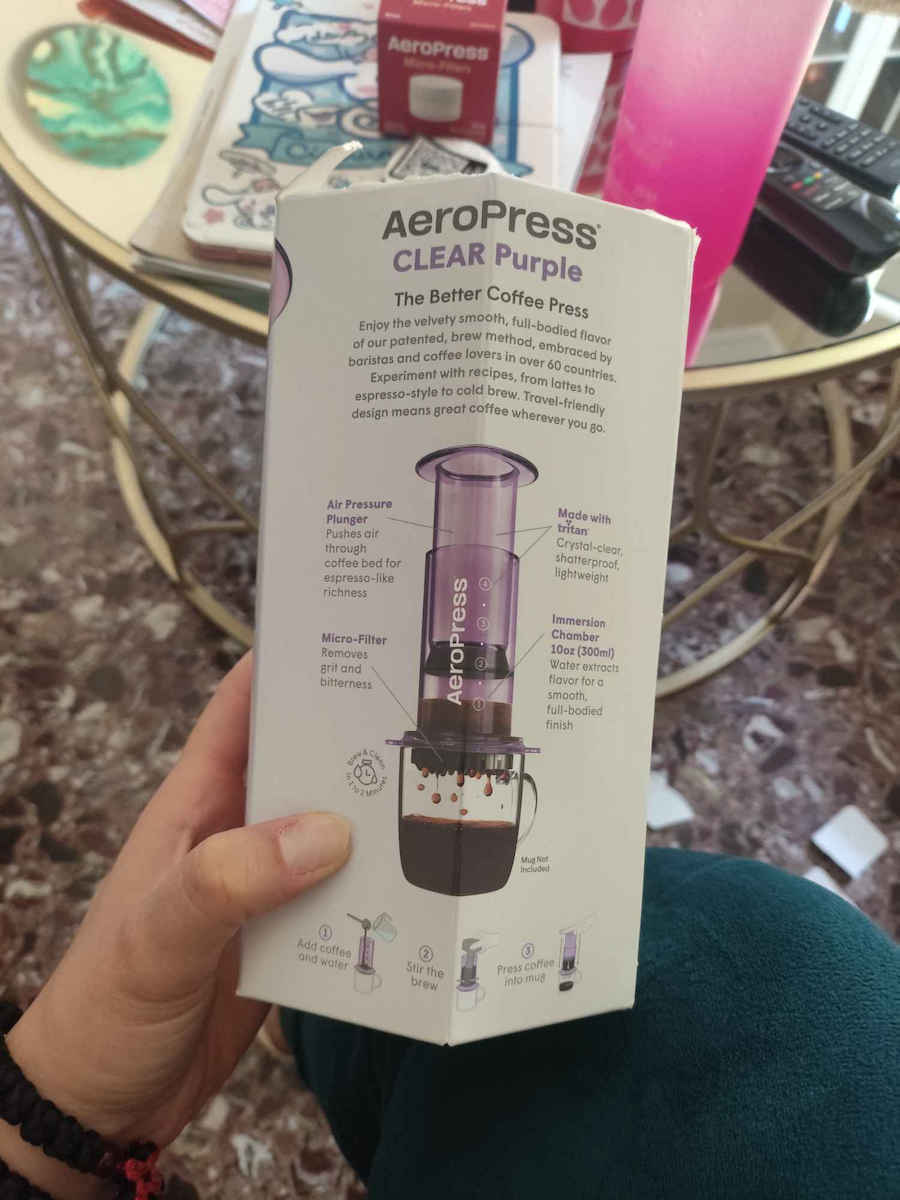 Aeropress Ясна Ръчна Филтърна Кафеварка Пластмасова Черна 250мл