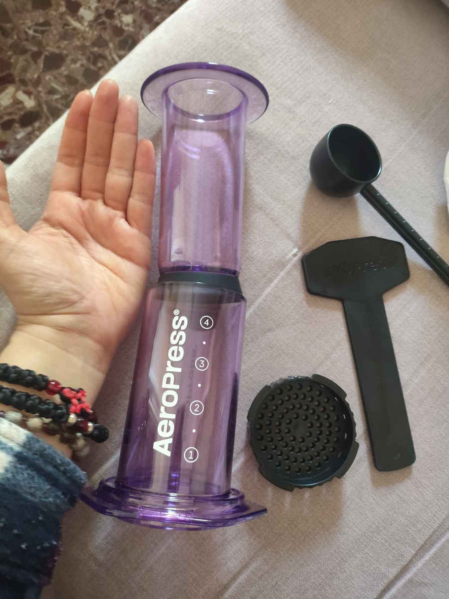 Aeropress Ясна Ръчна Филтърна Кафеварка Пластмасова Черна 250мл
