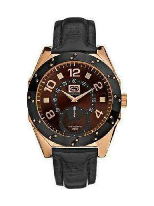 Marc Ecko Watch Battery with Black Leather Strap