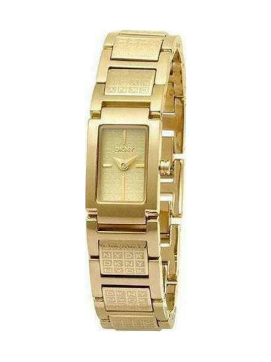 DKNY Stainless Steel Gold Logo Ladies