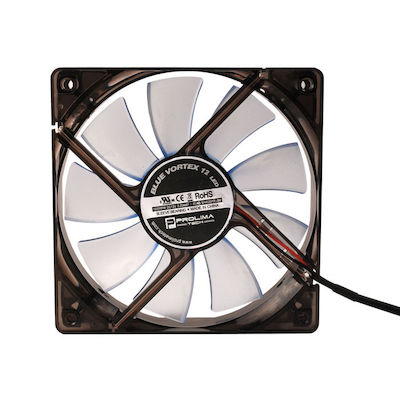 ProlimaTech Вентилатор за кутия 120мм с Синьо осветление и връзка 3-Pin / 4-пинов молекс