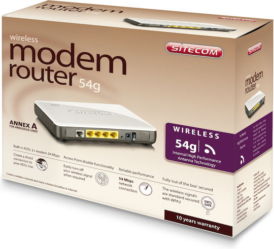 Sitecom WL-613 Ασύρματο ADSL2+ Modem Router με 4 Θύρες