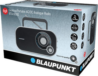 Blaupunkt BTA-6000 Ретро Портативен Радиоприемник с Мрежово Захранване и на Батерии Черен