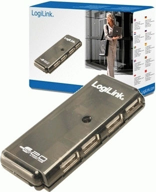 LogiLink USB 2.0 Hub 4 Porturi cu conexiune USB-A Gri
