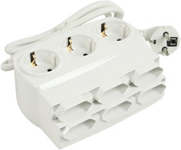 HQ Power Strip with Surge Protection 9 Positions with Switch and Cable 1.5m