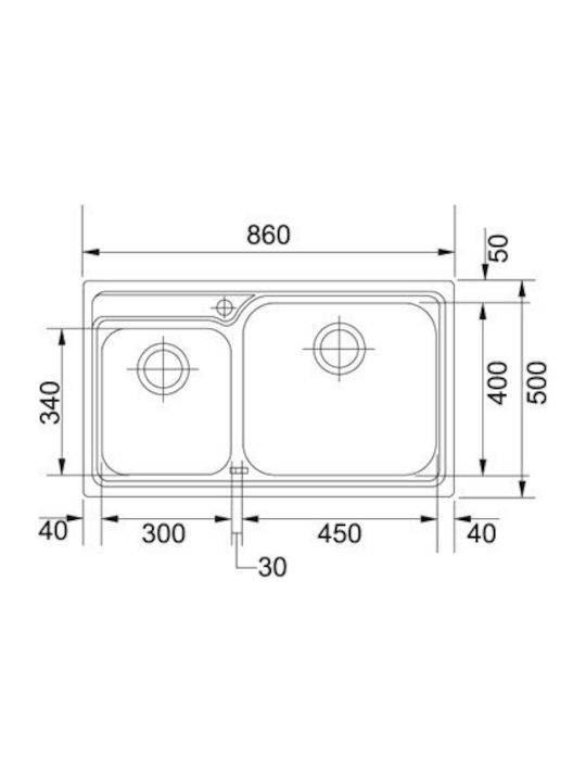 Franke New Infinito INX 620-N 3011462101 Drop-In Spüle Rechts Inox Satiniert B86xT50cm Silber