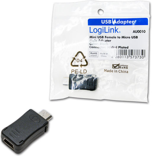 LogiLink AU0010 Converter micro USB male to mini USB female 1pcs