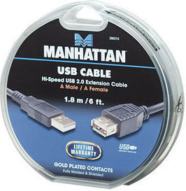 Manhattan USB 2.0 Cable USB-A Male - USB-A Female 1.8m (390316)