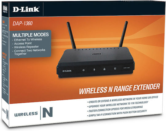 D-Link DAP-1360 WiFi удължител Единична лента (2.4GHz) 300Mbps