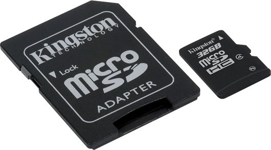 Kingston microSDHC 32GB Class 4 High Speed με αντάπτορα