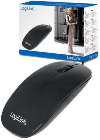 LogiLink SLIM Ενσύρματο Ποντίκι Μαύρο