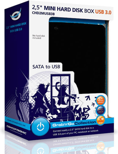 Conceptronic CHD2MUSB3B Case for Hard Drive 2.5" SATA III with Connection USB 3.0