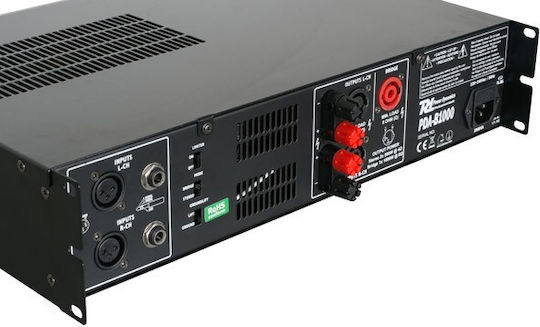Power Dynamics PDA-B1000 PA Power Amplifier 2 Channels 350W/4Ω 500W/8Ω with Cooling System Black