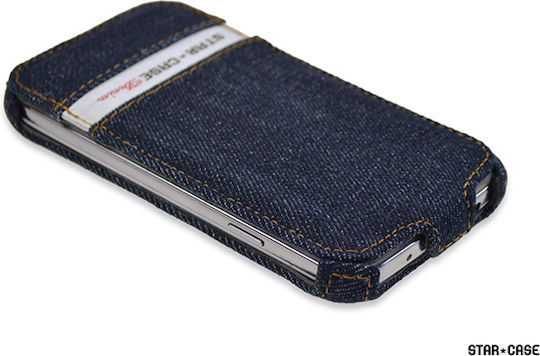 Star Case Roma Montone Vertical Flip Δερματίνης Μπλε (Galaxy S4)
