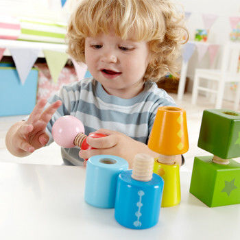 Hape Stacking Toy Twist and Turnables made of Wood for 24++ Months