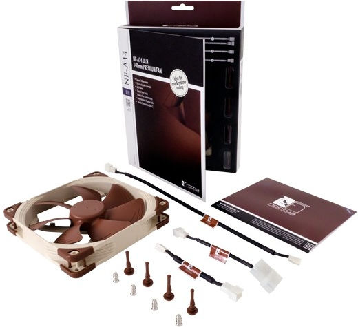 Noctua NF-A14 ULN Gehäuselüfter 140mm (800rpm / 46,96cfm) Ohne LEDs Verbindung 3-polig / 4-Pin Molex Braune