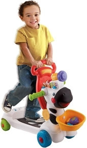 Vtech 3-in-1 Zebra Scooter Baby Walker Car Ride On for 6++ Months Multicolour