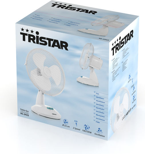 Tristar Επιτραπέζιος Ανεμιστήρας 20W Διαμέτρου 23cm Λευκός