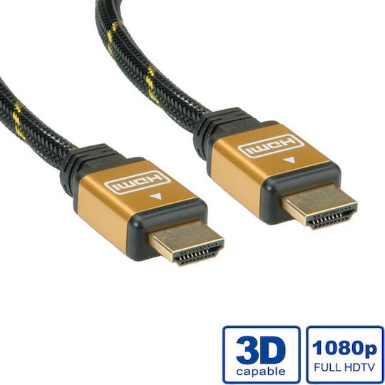 Roline HDMI 1.4 High Speed 1080p 120Hz Cable HDMI male - HDMI male 10m Μαύρο