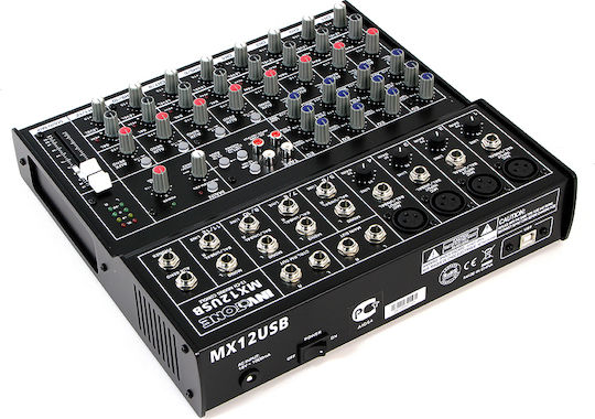 Invotone MX12USB Αναλογική Κονσόλα 12 Καναλιών με Phantom Power & 4 Εισόδους XLR