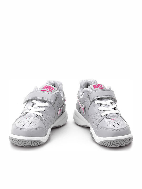 Court Kids Sports Shoes Running with Hoop & Loop Closure Gray