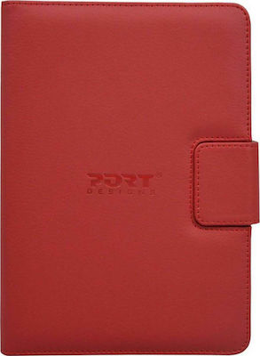 Port Designs Klappdeckel Synthetisches Leder Rot (Universal 10.1" - Universell 10,1 Zoll) 201332