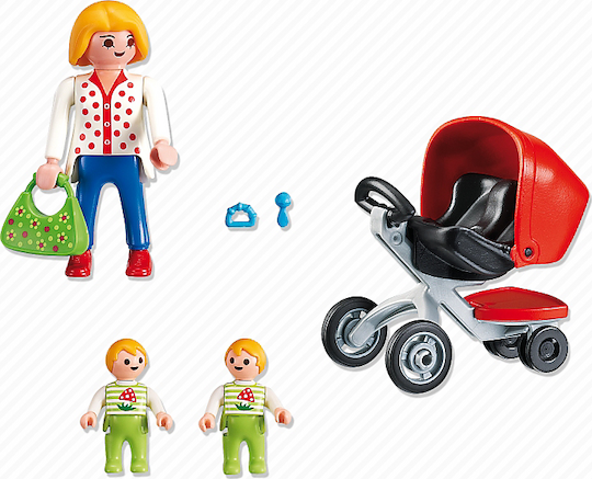 Playmobil Stadtleben Mama mit Zwillingen & Kinderwagen für 4-10 Jahre