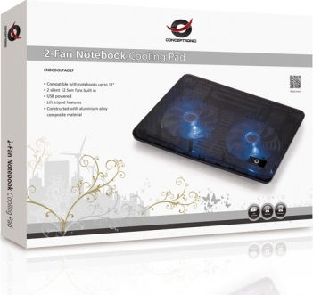 Conceptronic Thana Cooling Pad για Laptop έως 15.6" με 2 Ανεμιστήρες και Φωτισμό