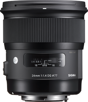 Sigma Full Frame Camera Lens 24mm f/1.4 DG HSM Art Wide Angle for Nikon F Mount Black