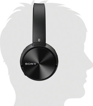 Sony MDR-ZX330BT Bluetooth Drahtlos Am Ohr Gelegentliche Nutzung Kopfhörer mit 30 Stunden Betriebszeit Schwarz