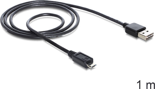 DeLock 83366 Regulär USB 2.0 auf Micro-USB-Kabel Schwarz 1m (83366) 1Stück