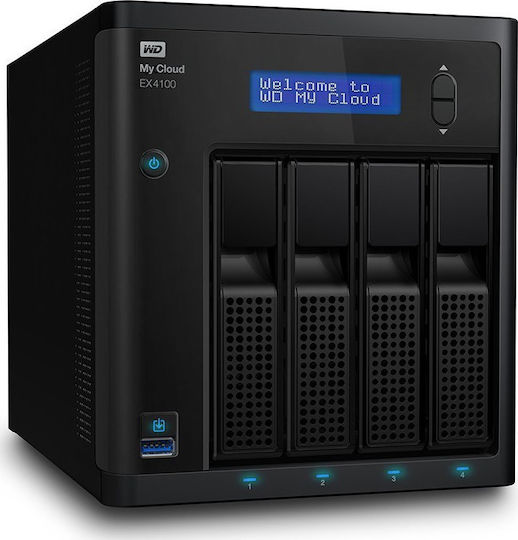 Western Digital My Cloud EX4100 NAS Tower με 4 θέσεις για HDD και 2 θύρες Ethernet