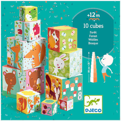 Djeco Stacking Toy Cubes Pyramid Forest for 12++ Months