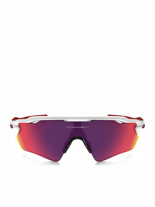 Oakley Radar Ev Path Ανδρικά Γυαλιά Ηλίου με Λευκό Κοκκάλινο Σκελετό και Μωβ Φακό OO9208-05