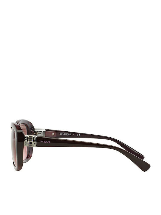 Vogue Women's Sunglasses with Burgundy Plastic Frame and Brown Gradient Lens VO2943SB 1941/14